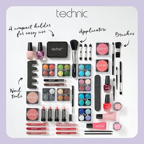 Technic Super Beauty Case – All-in-One Portable Makeup & Nail Kit with 48 Pieces for Beginners & Aspiring MUAs thumbnail 6