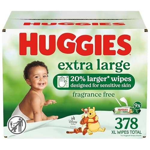 Huggies Extra Large Baby Wipes, Unscented, 9 Flip-Top Packs, 378 XL Wipes Total, Packaging May Vary - 42 Count (Pack of 9) - Image 1