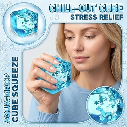 Nee doh Nice Cube - Sensory Toy with a Super Solid Squish Nice Square Shape Anxiety Sensory Squishy Fidget Toy Ice Cube Slow Rise (#001) thumbnail 4