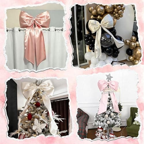 Large Pink Bow for Coquette Room Decor, 40x24 In Satin Ribbon Tie Coquette Birthday Decorations, Giant Pastel Pink Hanging Wall Decor for Ballerina Girl Just Want to Be One (Internal Stability Layer) thumbnail 3