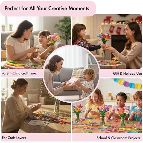Balinging Upgraded 900 pcs Colorful Chenille Pipe Cleaners for Crafts, Extra Fuzzy Flexible Stems, 12 Inch Length for DIY Art, Kids and Adults Creative Projects thumbnail 5