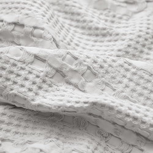 PHF 100% Cotton Waffle Pillow Shams King Size, 2 Pack 20" x 36" Soft Skin-Friendly Pillowcases, No Filling, Aesthetic Woven and Breathable Waffle Weave Pillow Case Covers for Bed, Light Grey thumbnail 6
