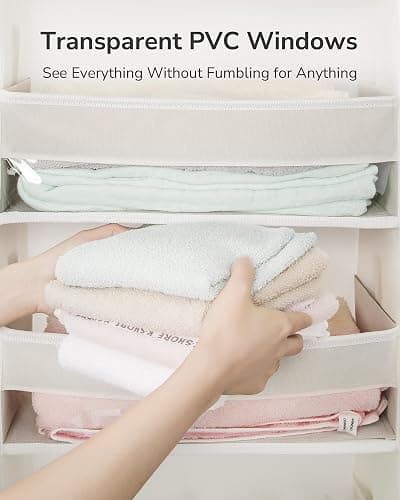 ULG Over The Door Organizer with 6 Large Pockets 12 Side Pockets, 50lbs Weight Capacity Door Hanging Organizer for Bedroom, Bathroom, Pantry, Nursery Storage, Beige thumbnail 3