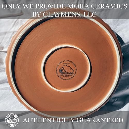 MORA Ceramic Tart Pan, 9.5 Inch Large Porcelain Baking Dish for Tarts, Quiche, Pie, Flan etc. Fluted Ruffled Edge, Oven, Microwave, Freezer, and Dishwasher safe - Great Gift For Bakers - Earl Grey thumbnail 8