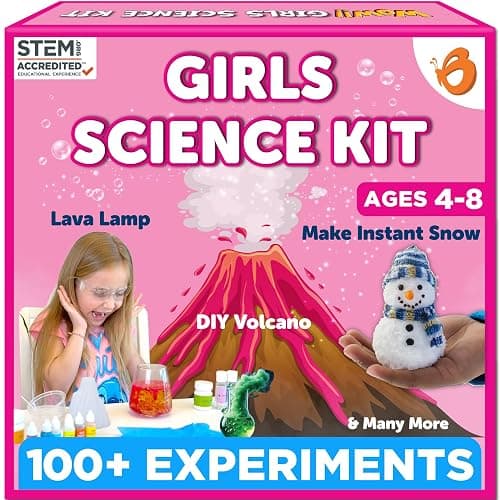 Butterfly EduFields 100+ Girls Science Kit for Kids Ages 4 5 6 7 8 | Girls in STEM & Science Experiments | Educational Gift Ideas for 4 5 6 7 8 Year Old Girl | STEM Projects, Fun Learning - Image 1