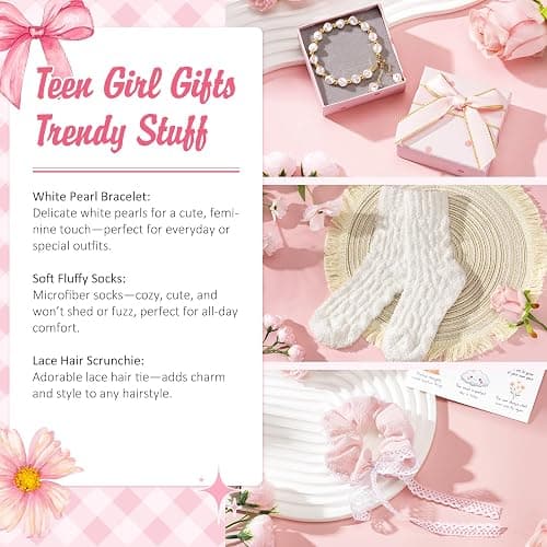 Gifts for Teenage Girls, Teen Girl Gifts Trendy Stuff, Birthday Gifts Preppy Valentines Day Gift for Teen Girls Coquette Cute Set for Girly Tween 12-14 Sweet 16-18 Daughter Sister Niece Friend Pink thumbnail 7