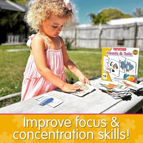 The Learning Journey: My First Match It! - Head and Tails - 15 Self-Correcting Animal Memory Matching Puzzles Games - Educational Activities for Learning - Preschoolers Age 2-5 - Award Winning Toys thumbnail 4