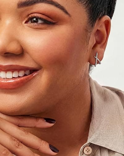 Gold Earrings for Women Trendy,14K Gold Stud Earrings Dainty Earrings Simple Minimalist Cubic Zirconia Diamond Gold Earrings Hypoallergenic Earring for Women Gifts thumbnail 3