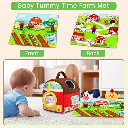 Avesa Baby Toys 6-12 Months - Soft Barn Toy with Stuffed Farm Animals, Rattle - Montessori Toys for Babies 6-12 Months Sensory Infant Toy for Toddlers 1-3 Year Old Boy Girl Baby Birthday thumbnail 5