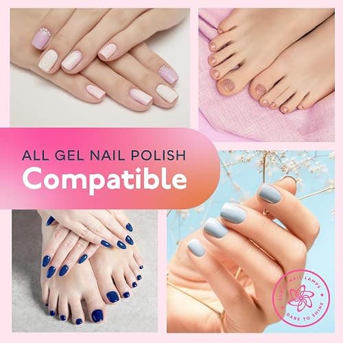 SUNUV SUN2C UV Light for Nails, UV LED Nail Lamp with 4 Timer Settings, Curing Lights Compatible with All Gel Polish Rose thumbnail 7