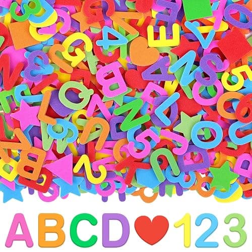 1328 PCS Foam Letter Stickers,Foam Alphabet Number Shape Stickers(Colorful) | Self Adhesive, EVA, Letters Sticker for Crafts, School Project, Scrapbooking Supplies, Bulletin Board, Classroom, DIY Decor - Image 1