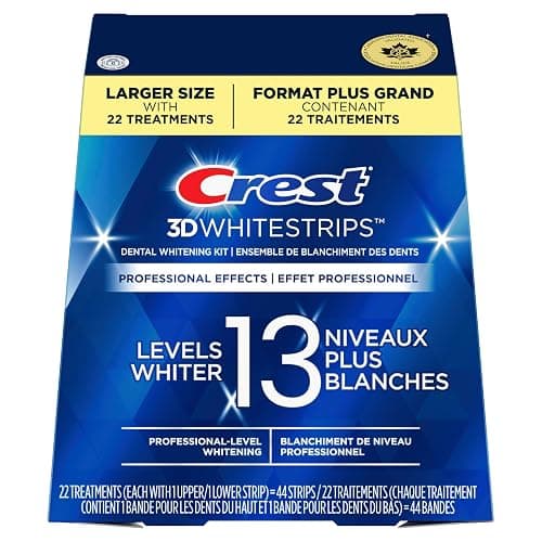 Crest 3D White Whitestrips Professional Effects, At-Home Teeth Whitening Kit, 13 Levels Whiter, 22 Treatments - Image 1