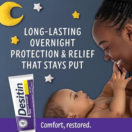Desitin Maximum Strength Paste, 40% Zinc Oxide Paste, Diaper Rash Healing Ointment for Immediate Relief, Dermatologist Pediatrician Tested, Helps Heal Diaper Rash, Protects Up to 12 Hours, 4.8 Oz Tube thumbnail 3