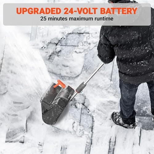 VOLTASK 24V 13-inch Cordless Snow Shovel with Directional Plate, Battery & Quick Charger Included thumbnail 4