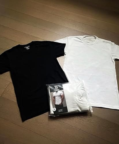 Trailblazer Slim Fit White and Black T-Shirts (3 Pack) Crewneck No Shrink Undershirts thumbnail 3