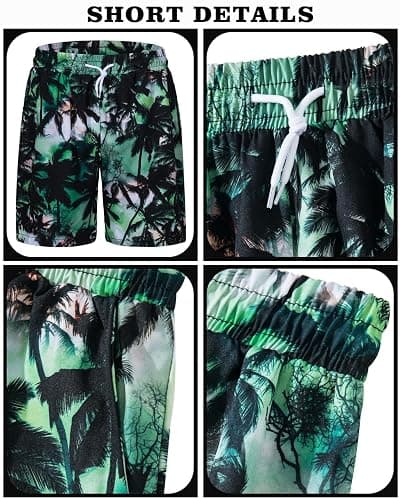 TUNEVUSE Little & Big Boys Hawaiian Button Down Shirts and Short Sets with Bucket Hat Summer Outfits Printed Kids Cabana Set thumbnail 4
