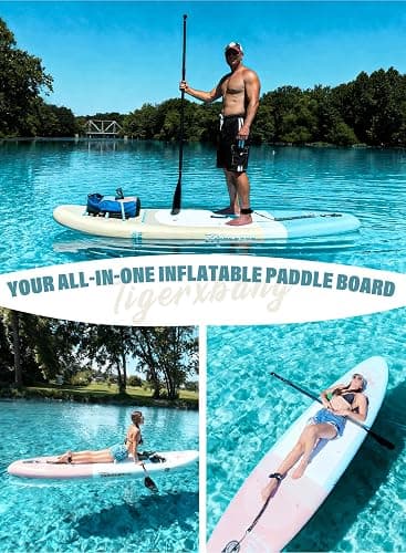 TIGERXBANG 11'6"/11'/10' Inflatable Paddle Board with Complete Accessories, Versatile Premium Paddle Boards for Adults/Youth, Stand Up Paddle Board Polar/Wave/Sunny Wave Collection thumbnail 7