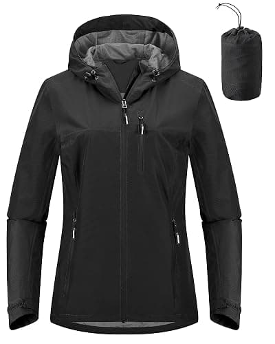 Outdoor Ventures Packable Rain Jacket Women Lightweight Waterproof Raincoat with Hood Cycling Bike Jacket - Image 1
