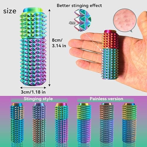Pain Stim Fidget, 3-in-1 Massage - Click - Rotate, 3D Printed Fidget Toys, Suitable for Hand Stimulation、Autism、ADHD、Irritability、Adult Fidgets for Anxiety and Stress (Regular - A/2 pcs) thumbnail 2