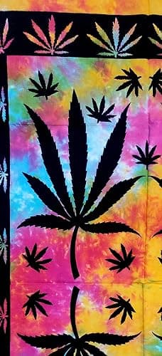 ICC Weed Tapestry Marijuana Wall Hanging leaf Poster Cannabis Hippie Decor Pot Flag Collage Dorm Trippy Bohemian Art psychedelic Small Hippie Rasta Ganja Cheap Tapestries thumbnail 2