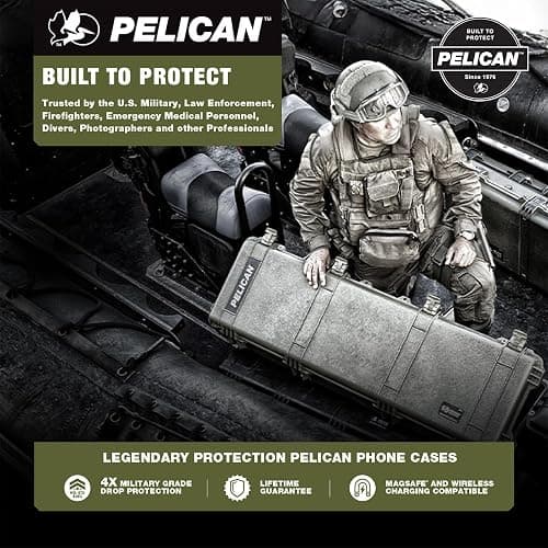 Pelican Voyager iPhone 17 Pro Case [Compatible with MagSafe] Rugged Phone Case w/ 24ft Military-Grade Drop Protection - Heavy Duty Phone Cover w/Belt Clip Holster for iPhone 17 Pro - Black/Clear thumbnail 9