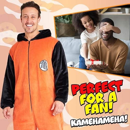 Dragon Ball Z One-Piece Pajamas for Men with Hood - Anime Gifts for Him thumbnail 2