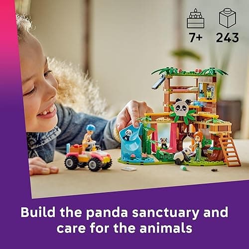 LEGO Friends Panda Sanctuary Animal Care Pretend Play Toy for Girls & Boys - Interactive Storytelling & Building Playset with Panda Toys for Kids, Ages 7+ - Gift Idea for Birthdays - 42648 thumbnail 3
