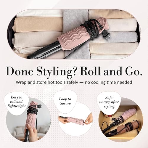 Milaya Beauty Large Heat Resistant Mat for Hair Tools – Silicone Curling Iron Holder & Flat Iron Holder – Non-Slip Hot Tool Mat & Vanity Mat – Vanity Accessories for Women, Home, Salon, or Travel thumbnail 5
