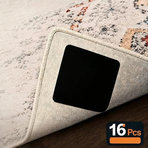 Rug Gripper for Hardwood Floor, 16Pcs Premium Reusable Washable | Prevents curling and sliding; washable, reusable adhesive removes cleanly and trims easily to fit corners and irregular rugs thumbnail 3