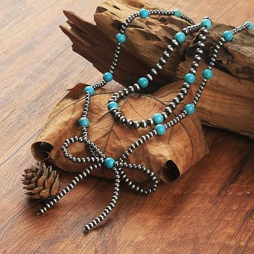Navajo Pearl Bow Necklace Western Jewelry for Women Cowgirl Turquoise Necklaces Jewelry thumbnail 5