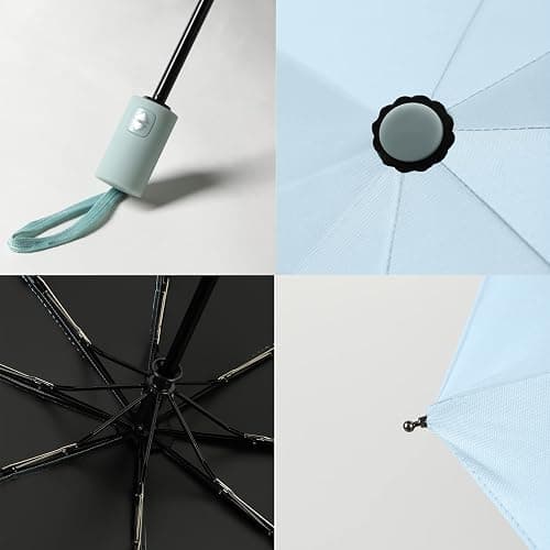 BAODINI Small UV Protection Travel Umbrella Compact for Rain and Sun UPF 50+ Windproof Portable 42 inch Umbrella for Women and Men thumbnail 4