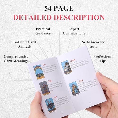 EGCUQ 78 Pink Tarot Cards with Guide Book,Gold Foil Rider Waite Tarot Deck PVC for Beginners to Expert (Pink) thumbnail 7