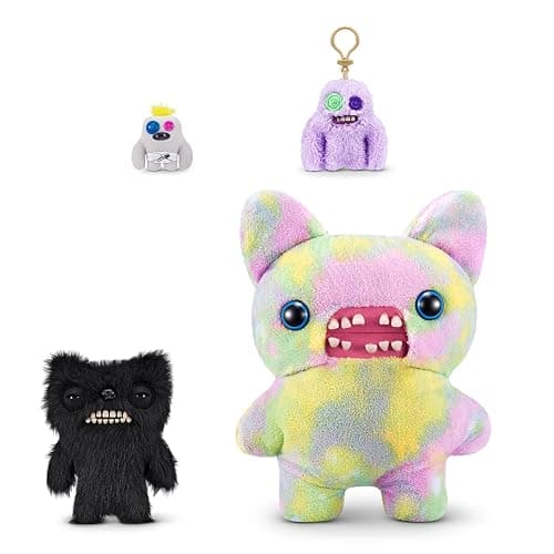 Fuggler Misfit Monsters 9-inch by ZURU, Funny Ugly Monster Plush Toy, Soft Doll Plushies for Kids and Adults (Mr Buttons & Screech - Pink & Blue) thumbnail 5