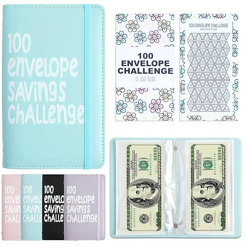 APMFHO 100 Days Money Saving Challenge Coin Envelope Budgetstorage Book, Money Saving Binder, Easy and Fun Way to Save $10,000 or $5,050, Saving Challenge Book with Family, Friends, Bestie - Image 1