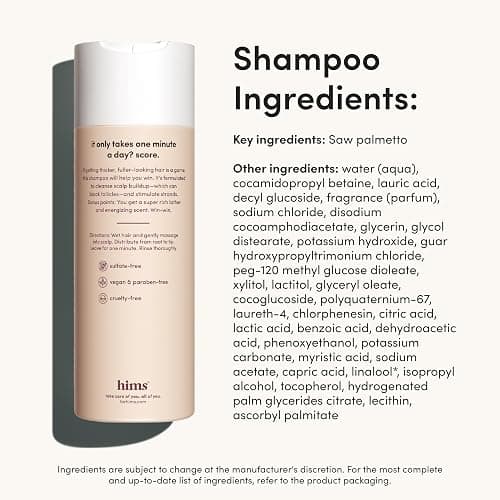 hims Thick Fix Shampoo & Conditioner Set - Saw Palmetto for Healthy Hair Growth & Thickening - Scalp Cleansing - Vegan, Sulfate-Free & Cruelty-Free - Eucalyptus Scent, 6.4 fl oz thumbnail 7