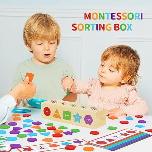 Montessori Toys for 1 2 3 Year Old | Color Sorting & Stacking Matching Toys | Learning Sorting Toys for Toddlers 1-3 Year Olds | Educational Toy Gift for 2 Year Old Boy Girl thumbnail 5