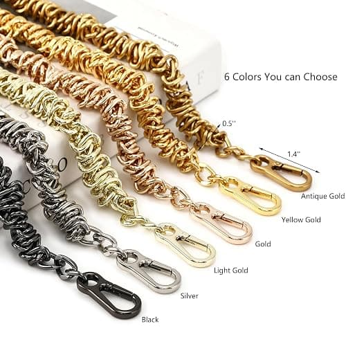 Unique Metal Bag Chains Purse Handles Shoulder Strap Replacement Accessories Charms for Handbags(Black 23 Inch) thumbnail 5