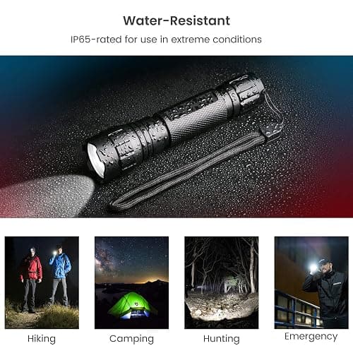 Feyachi FL14-MB Flashlight 1200 Lumen Matte Black LED Light with Flashlight Mount and Pressure Switch Included thumbnail 4