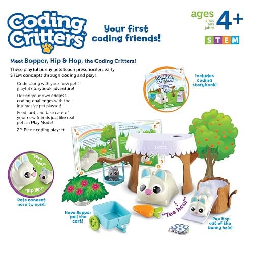 Learning Resources Coding Critters Bopper - 22 Pieces, Ages 4+,Screen-Free Early Coding Toy for Kids, Interactive STEM Coding Pet, Preschool Learning Toys thumbnail 8