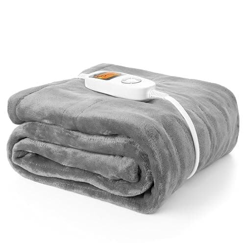 Electric Heated Blanket, Heated Throw Blanket 60" x 50" Soft Flannel Fast Heating Blanket with 10 Heating Levels 1-12 Hours Timer Auto-Off Protection Gifts for Women Men thumbnail 8