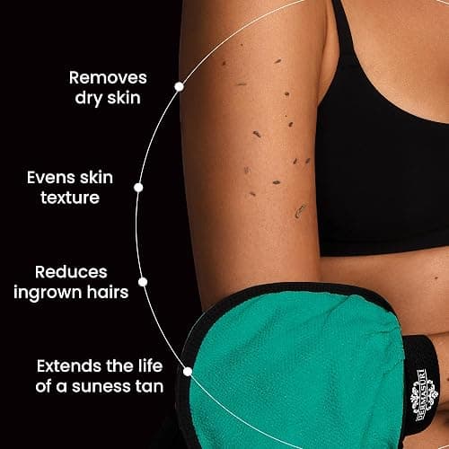 Dermasuri - Deep Exfoliating Glove - Korean Exfoliating Mitt & Body Scrubber - Keratosis Pilaris Treatment Scrub - Self Tanner Mitt & Ingrown Hair Exfoliator - Shower Gloves for Women & Men - (2 Pack) thumbnail 6