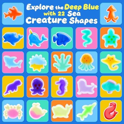 Aibxiu Magic Water Elf Toy Kit, Crafts for Kids Ages 4-8-12, Aqua Fairy Water Gel with 22 Gels, 22 Sea Creature Molds, DIY Craft Kit, Birthday & Party Favors for Kids Ages 3+ thumbnail 3