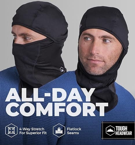 Balaclava Ski Mask - Winter Face Mask for Men & Women - Cold Weather Gear for Skiing, Snowboarding & Motorcycle Riding - One Size - Black thumbnail 6