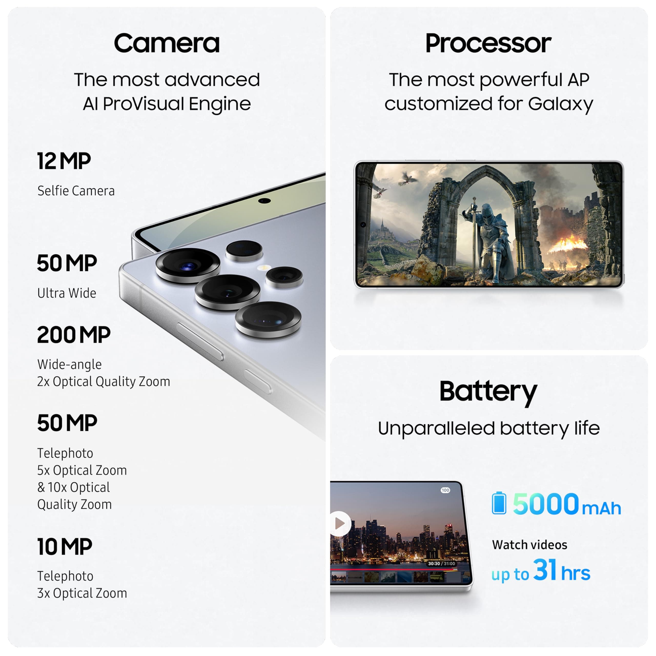 Samsung Galaxy S25 Ultra AI Phone, 256GB Storage, 12GB RAM, Titanium Jetblack, Android Smartphone, 200MP Camera, S Pen, Long Battery Life (UAE Version) thumbnail 8