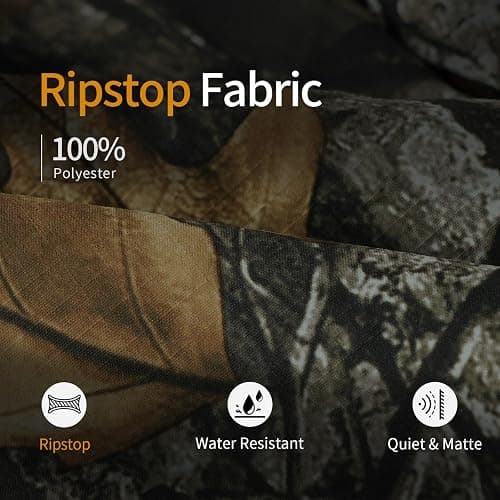 LOOGU Camo Hunting Pants for Men Water-Resistant Quiet & Matte Turkey Hunting Camo Pants for Men with 6 Pockets thumbnail 4