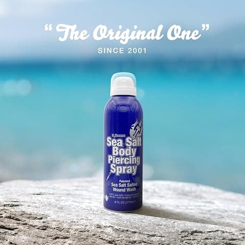 H2Ocean Sea Salt Body Piercing Spray - Saline Piercing Spray for Piercings & Body Modifications - Drug-, Preservative- & GMO-Free Vegan Piercing Aftercare - 6 oz thumbnail 5