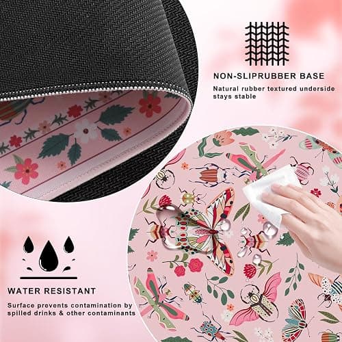 iCasso Pink Desk Pad Mat, XXL Large Mouse Pad, Desk Matt for Desktop, Anti-Slip Big Mousepad with Stitched Edges, Mouse Mat for Computer(Pink) thumbnail 4