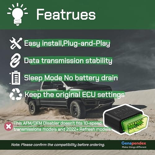 Genapendex AFM/DFM Disabler,DOD Disabler Compatible with 5.3 Silverado 6.2 Sierra 2007-2022,Plug & Play.(Black) thumbnail 2
