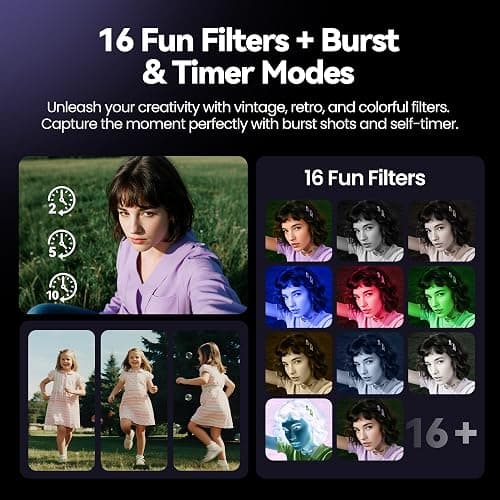 Digital Camera 4K for Photography Vlogging: 50MP Cameras for Video - 16X Zoom Photo Camera Gifts for Teens Ages 8-16 - 180°Flip Screen Compact Cámara - Point and Shoot Digital Cameras for YouTube thumbnail 5