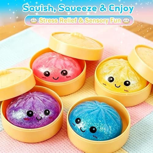 4PCS Dumpling Squeeze Toy, Dumplings Squishy Flashing Dumpling Squishies Stress Ball，Dumplings Squeeze Stress Anxiety Relief for Kids & Adults thumbnail 7